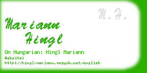 mariann hingl business card